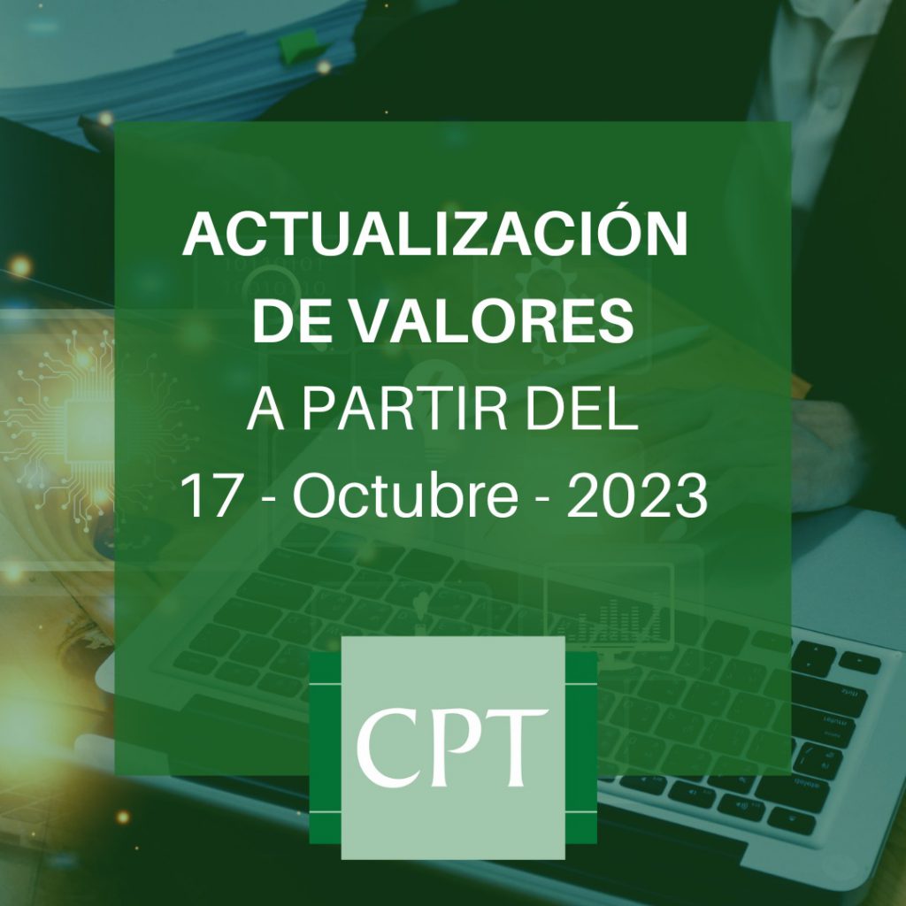 Actualización de Valores a partir del 17/10/23